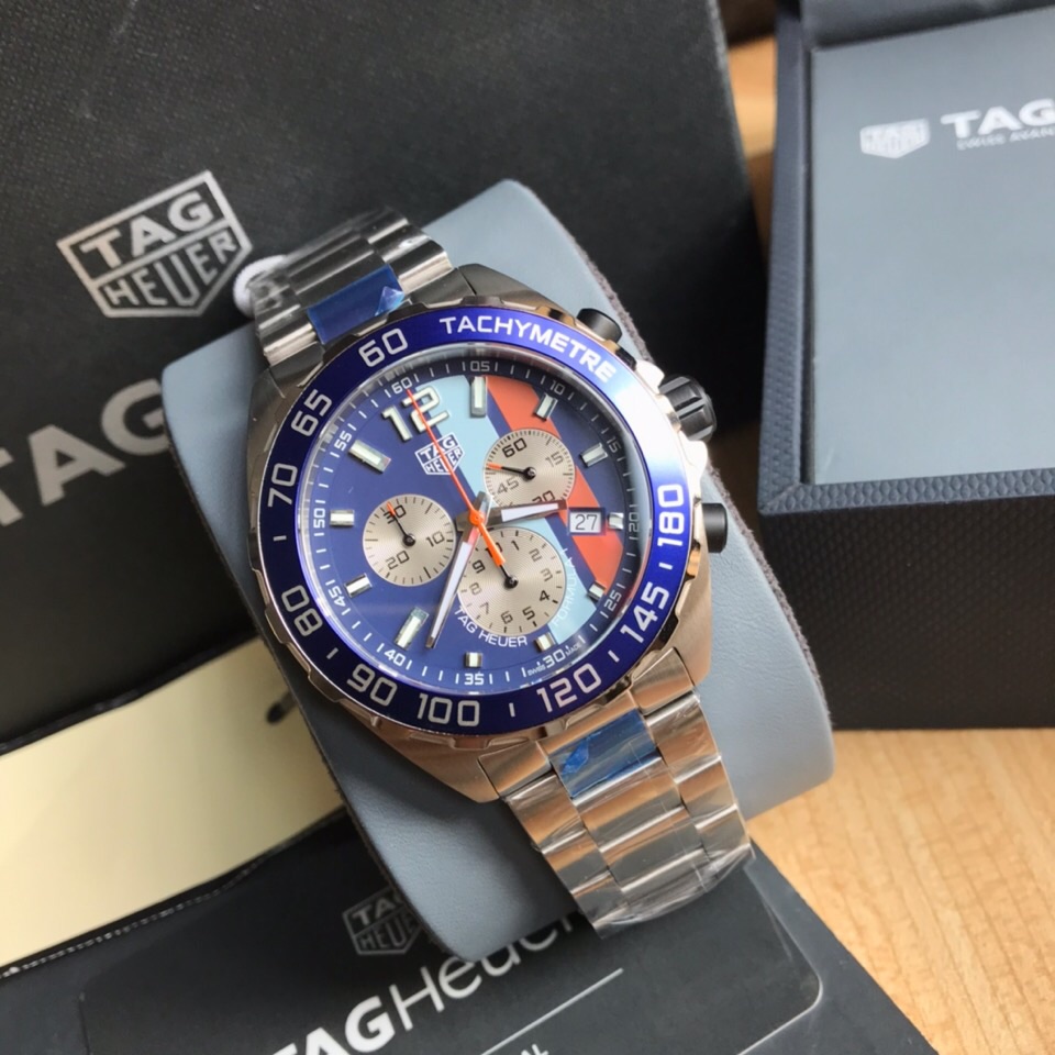 Tagheuer 泰格豪雅F1系列GULF石英男士钢带腕表