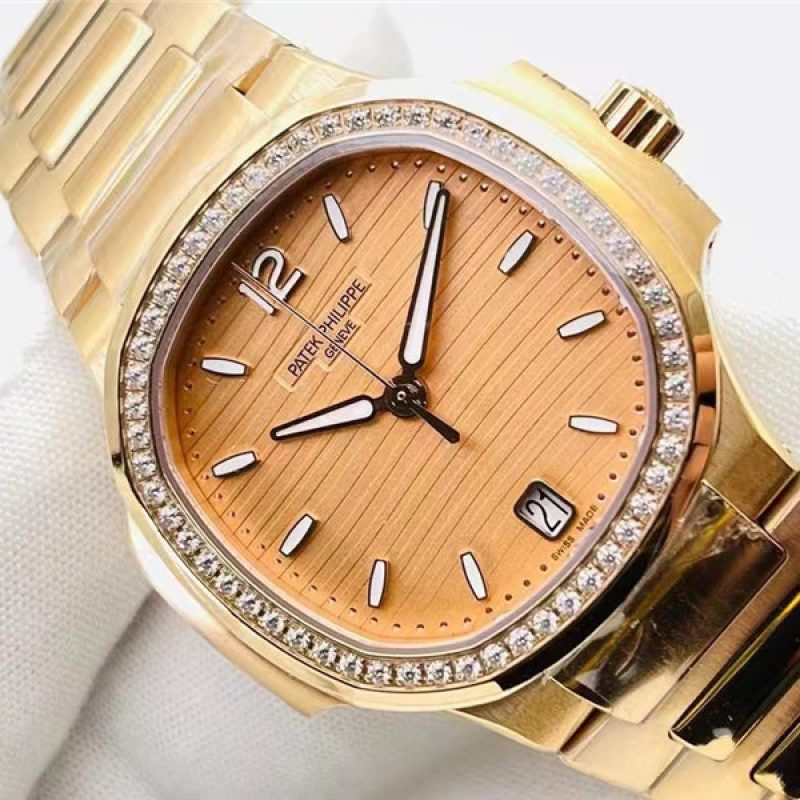 3K工厂女表鹦鹉螺PP7118钻金面款324SC一体29钻机芯。