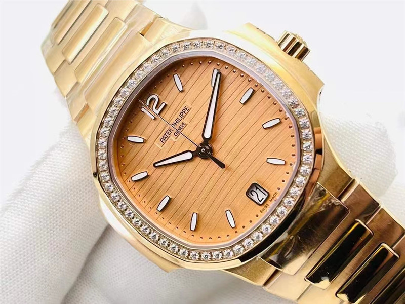 3K工厂女表鹦鹉螺PP7118钻金面款324SC一体29钻机芯。