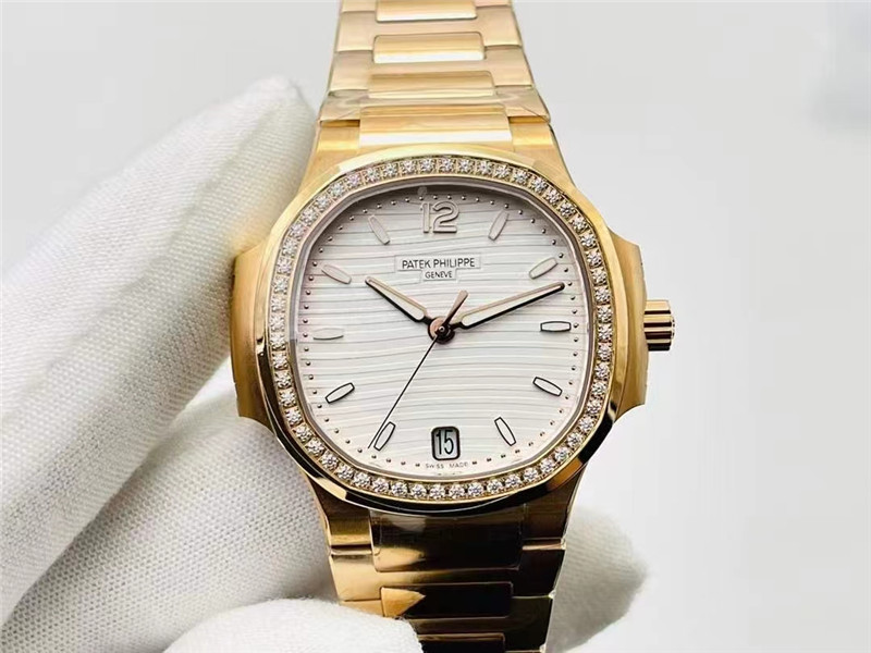 3K工厂女表鹦鹉螺PP7118钻金白面款324SC一体29钻机芯。
