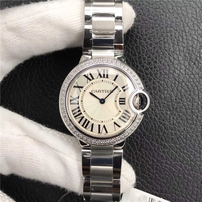 V6新品33mm气球单圈镶钻石英腕表