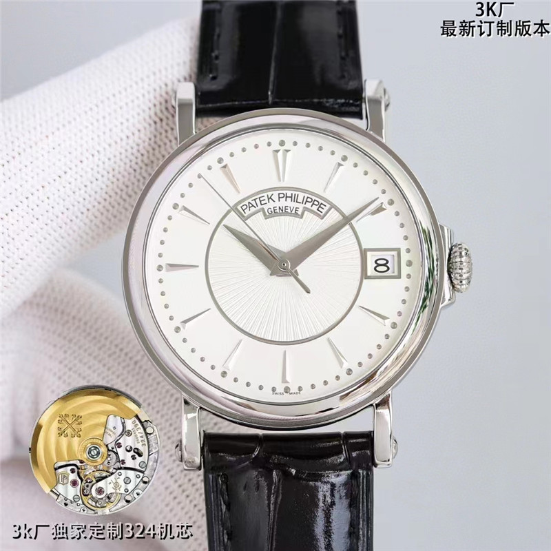 3K工厂百达翡丽古典5153系列翻盖白钢款一体式324机芯定制版腕表
